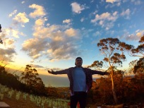 Sam in front of a beautiful Sunset down in Peninsula, VC